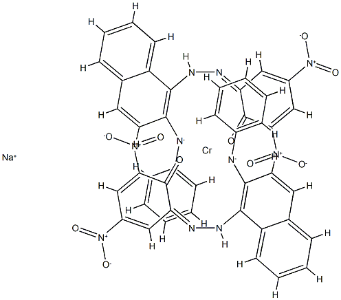 Chromate(1-), bis[2,4-dinitro-6-[[2-(phenylamino) -1-naphthalenyl]azo]phenolato(2-)]-, sodium Struktur