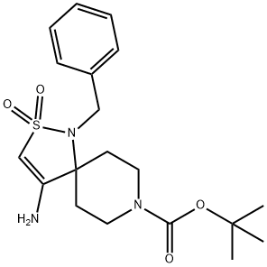 tert-Butyl 4-amino-1-benzyl-2,2--dioxothia-1,8-diazaspiro[4.5]dec-3-ene-8-carboxylate Struktur