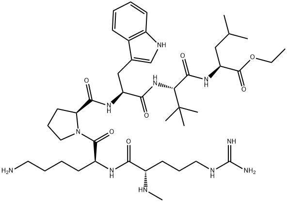 methylarginyl-lysyl-prolyl-tryptophyl-tert-leucyl-leucyl-ethyl ester Struktur