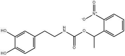 (N)-1-(2-Nitrophenyl)ethylcarboxy-3,4-dihydroxyphenethylamine Struktur