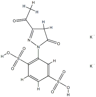 3-ACETYL-1-[2.5-DISULFOPHENYL]-2-PYRAZDIN-5ONE,DIPOTASSIUM Struktur