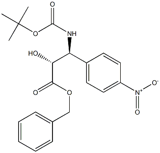 tert-butyl (1S,2R)-2-((benzyloxy)carbonyl)-2-hydroxy-1-(4-nitrophenyl)ethylcarbamate Struktur