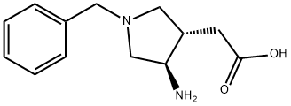 3S,4R-(1-Benzyl-4-amino-pyrrolidin-3-yl)-acetic acid Struktur