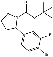 tert-butyl 2-(4-bromo-3-fluorophenyl)pyrrolidine-1-carboxylate Struktur