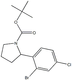 tert-butyl 2-(2-bromo-4-chlorophenyl)pyrrolidine-1-carboxylate Struktur