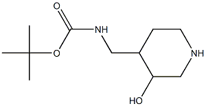 (3-Hydroxy-piperidin-4-ylmethyl)-carbamic acid tert-butyl ester Struktur