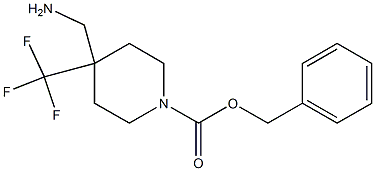 4-Aminomethyl-4-trifluoromethyl-piperidine-1-carboxylic acid benzyl ester Struktur