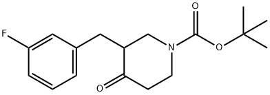 tert-butyl 3-(3-fluorobenzyl)-4-oxopiperidine-1-carboxylate Struktur