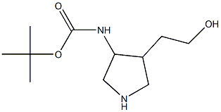 [4-(2-Hydroxy-ethyl)-pyrrolidin-3-yl]-carbamic acid tert-butyl ester Struktur