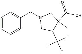 1-Benzyl-3-methyl-4-trifluoromethyl-pyrrolidine-3-carboxylic acid Struktur