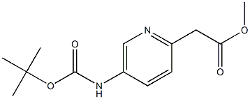 (5-tert-Butoxycarbonylamino-pyridin-2-yl)-acetic acid methyl ester Struktur