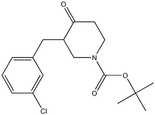 tert-butyl 3-(3-chlorobenzyl)-4-oxopiperidine-1-carboxylate Struktur