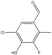 5-Chloro-3-fluoro-4-hydroxy-2-methyl-benzaldehyde Struktur