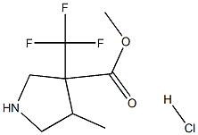 4-Methyl-3-trifluoromethyl-pyrrolidine-3-carboxylic acid methyl ester hydrochloride Struktur