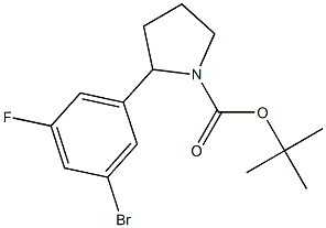 tert-butyl 2-(3-bromo-5-fluorophenyl)pyrrolidine-1-carboxylate Struktur