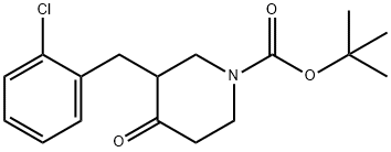 tert-butyl 3-(2-chlorobenzyl)-4-oxopiperidine-1-carboxylate Struktur