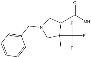 1-Benzyl-4-methyl-4-trifluoromethyl-pyrrolidine-3-carboxylic acid Struktur