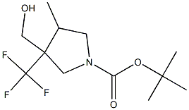 3-Hydroxymethyl-4-methyl-3-trifluoromethyl-pyrrolidine-1-carboxylic acid tert-butyl ester Struktur