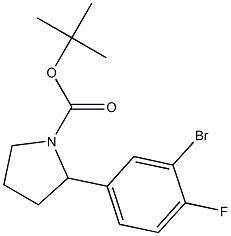 tert-butyl 2-(3-bromo-4-fluorophenyl)pyrrolidine-1-carboxylate Struktur