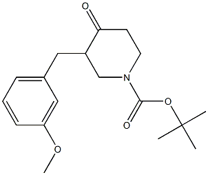 tert-butyl 3-(3-methoxybenzyl)-4-oxopiperidine-1-carboxylate Struktur