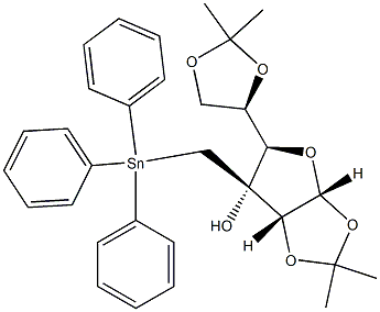 3-C-((triphenylstannyl)methyl)-1,2-5,6-di-O-isopropylidene-D-allofuranose Struktur