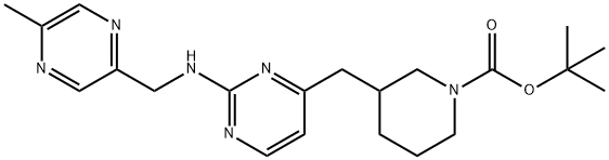 N-Boc-3-[[2-[[(5-Methyl-2-pyrazinyl)Methyl]aMino]-4-pyriMidinyl]Methyl]-1-piperidine Struktur