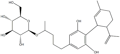 4''-hydroxycannabidiol glucoside Struktur