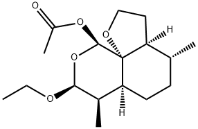 Acetic acid [(3aS,6aα,10aR)-4α,7β-dimethyl-8β-ethoxyoctahydro-2H-furo[3,2-i][2]benzopyran]-10α-yl ester Struktur