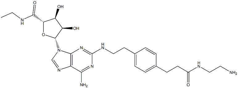 2-((2-aminoethylamino)carbonylethylphenylethylamino)-5'-N-ethylcarboxamidoadenosine Struktur