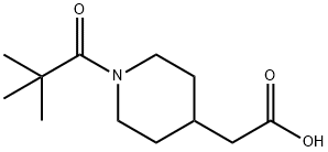 2-[1-(2,2-diMethylpropanoyl)piperidin-4-yl]acetic acid Struktur