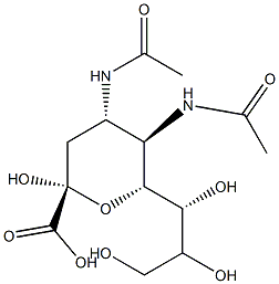 N-acetyl-4-deoxy-4-acetamidoneuraminic acid Struktur