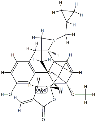 N-(cyclopropylmethyl)-6,14-endo-etheno-7-(3-carboxy-3-n-butenyl)tetrahydronororipavine gamma-lactone Struktur