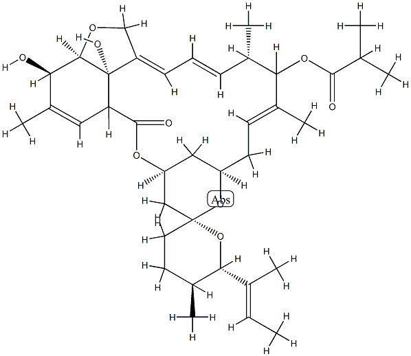 (6R,13R,25S)-5-O-デメチル-28-デオキシ-13-[(2-メチルプロパノイル)オキシ]-25-[(E)-1-メチル-1-プロペニル]-6,28-エポキシミルベマイシンB 化學(xué)構(gòu)造式