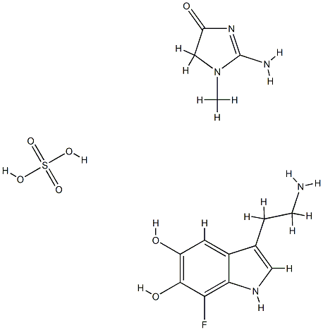 5,6-dihydroxy-7-fluorotryptamine creatinine Struktur