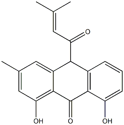 10-senecioylchrysarobin Struktur