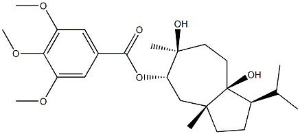 1β-Isopropyl-3aβ,6-dimethyl-5α-(3,4,5-trimethoxybenzoyloxy)octahydroazulene-6β,8aβ(1H)-diol Struktur