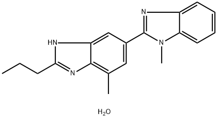 1,7′-Dimethyl-2′-propyl-2,5′-bi-1H-benzimidazole monohydrate Struktur