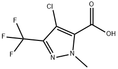 4-chloro-1-methyl-3-(trifluoromethyl)-1H-pyrazole-5-carboxylic acid(SALTDATA: FREE) Struktur