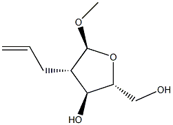 methyl 2-C-allyl-2-deoxyarabinofuranoside Struktur