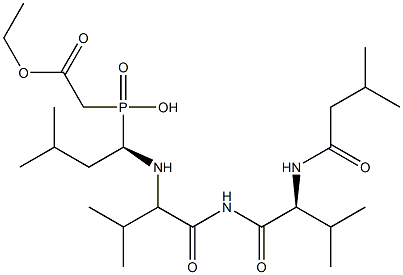 isovaleryl-valyl-valyl-statine phosphinate ethyl ester Struktur