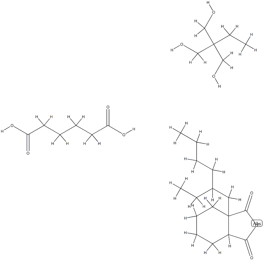 Hexanedioic acid, polymer with 2-ethyl-2-(hydroxymethyl)-1,3-propanediol and hexahydro-1,3-isobenzofurandione, 2-ethylhexyl ester Struktur