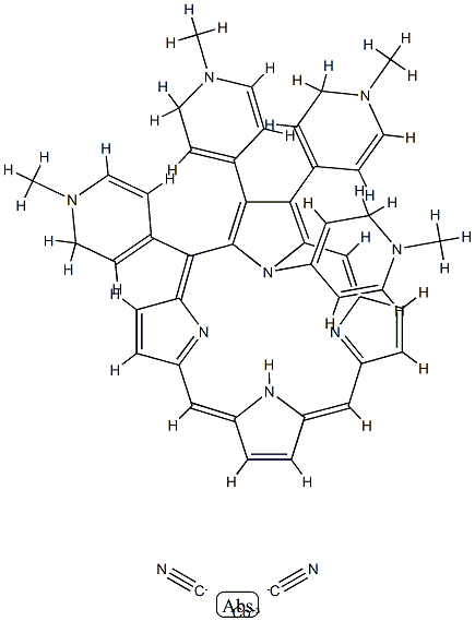 dicyano-cobalt(III)-tetrakis(N-methyl-4-pyridyl)porphyrin Struktur