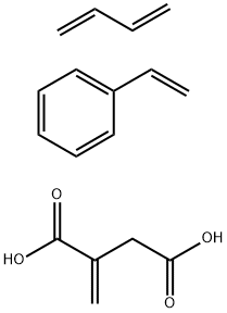 Butanedioic acid, methylene-, polymer with 1,3-butadiene and ethenylbenzene, sodium salt Struktur