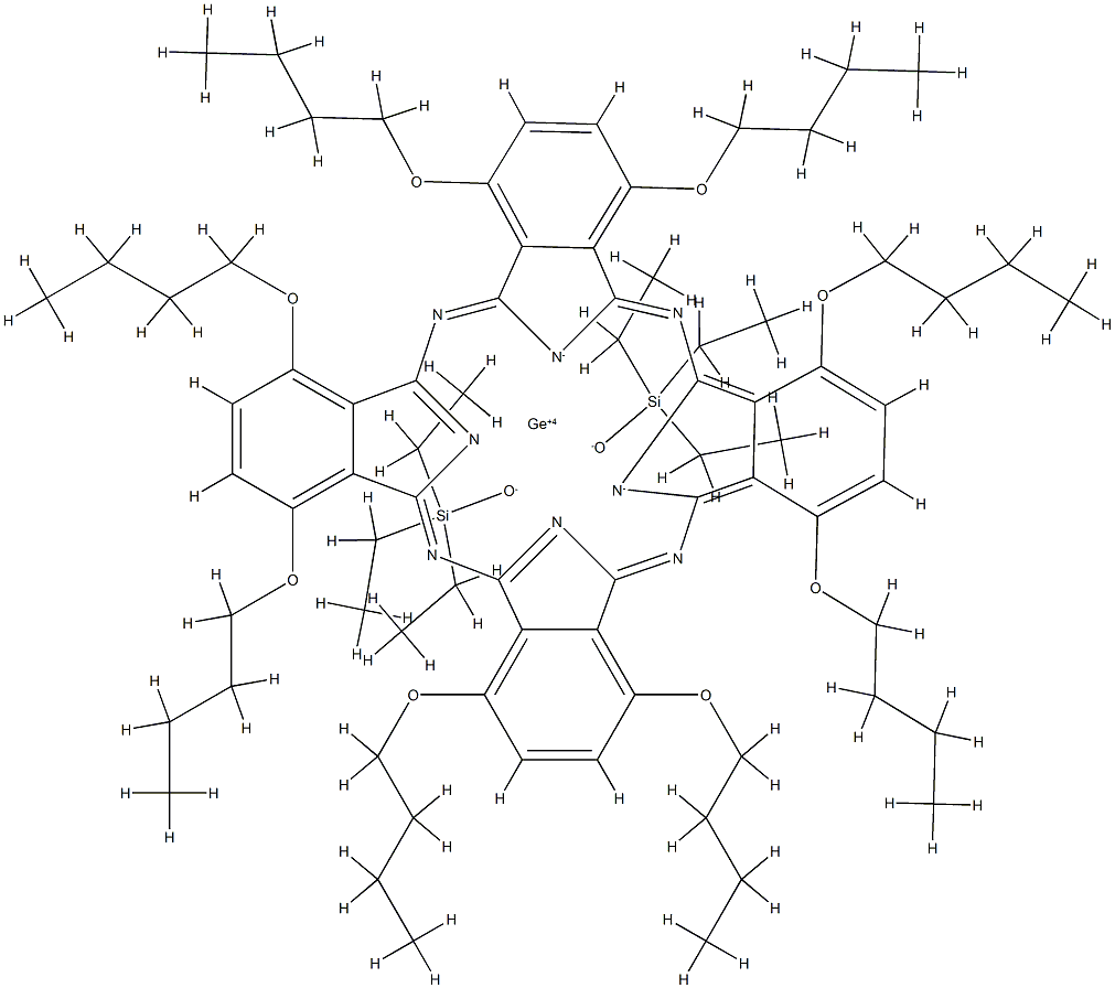 Germanium, (1,4,8,11,15,18,22,25-octabutoxy-29H,31H-phthalocyaninato(2 -)-N29,N30,N31,N32)bis(triethylsilanolato)-, (OC-6-12)- Struktur