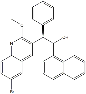 3-Quinolineethanol, 6-bromo-2-methoxy-α-1-naphthalenyl-β-phenyl-, (βR)- Struktur