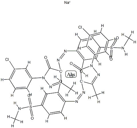 Chromate(1-), bis[4-[[1-(3-chlorophenyl) -4,5-dihydro-3-methyChromate(1-), bis[4-[[1-(3-chlorophenyl) -4,5-dihydro-3-methyl-5-oxo-1H-pyrazol-4-yl]azo] -3-hydroxy-N-methylbenzenesulfonl-5-oxo-1H-pyrazo l-4-yl]azo]-3-hydroxy-N-methylbenzenesulfonamidato (2- Struktur