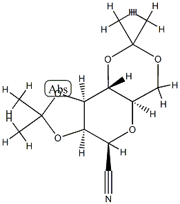 2-O,3-O:4-O,6-O-Bis(isopropylidene)-β-D-mannopyranosyl cyanide Struktur