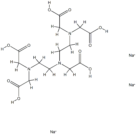 trisodium dihydrogen -N,N-[bis[2-[bis(carboxylatomethyl)amino]ethyl]]glycinate Struktur