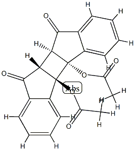 9,10-dioxoindano(2',3'-4,3)cyclobuta(1,2-b)indan-4b,4c-diyl diacetate Struktur