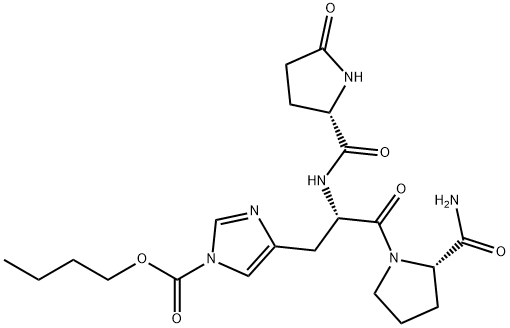 5-Oxo-L-Pro-1-[(butyloxy)carbonyl]-L-His-L-Pro-NH2 Struktur